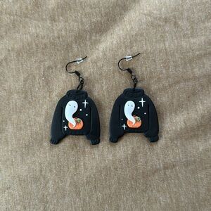 Polymer Clay Ghost Sweater Earrings